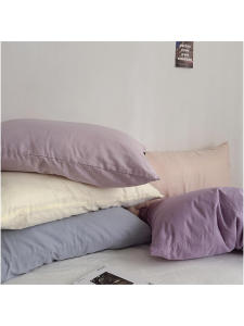 Túi Đựng Gối Bằng Vải Cotton Hai Lớp Mềm Mại Màu Trơn Phong Cách Kem Đơn Cho Học Sinh Có Thể Giặt Được