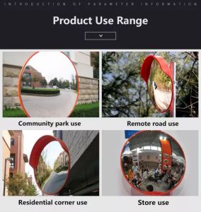 60/80 CM Outdoor Indoor Traffic Wide-Angle Mirror Road Wide-Angle Mirror Convex Spherical Mirror Corner Curved Mirror Concave-Convex High-Speed Wide-Angle Mirror Blind Spot Mirrors
