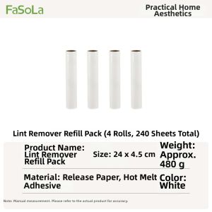 FaSoLa | Long Handle Tearable Lint Roller for Home Pet Hair & Dust Removal
