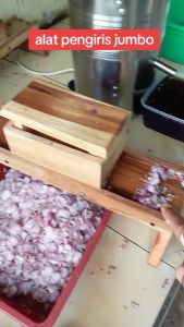Pengiris Pemotong Perajang bawang singkong pisang kentang ubi KAYU JATI