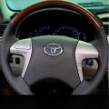Custom Fit Leather Steering Wheel Cover for Toyota Camry 6th Gen Hand Sewn Full Or Semi Wrap Car Specific Design All Seasons. 