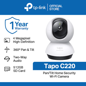 TP-Link Official Store | Tapo C220 2K 4MP | Indoor 360 Degrees Pan and Tilt WiFi IP Security Cctv Sale Camera Connect to Cellphone with Mic and Speaker