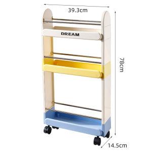 ชั้นวางของหลายชั้นพร้อมล้อ รถเข็นเก็บของสำหรับใช้ในครัว ห้องนั่งเล่น ชั้นวางของหลายชั้น ชั้นวางของสำหรับใช้ในครัว