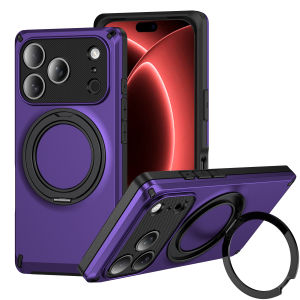 szhaiyu | Luxury Magnetic Skin-Feel Phone Case For iPhone 18 Pro Max 17 Pro With 360° Roating Bracket Holder With Lens Protector Cover