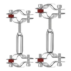 JINJUNTAI | Adjustable Dual Pipe Clamp Stainless Steel Bracket 304