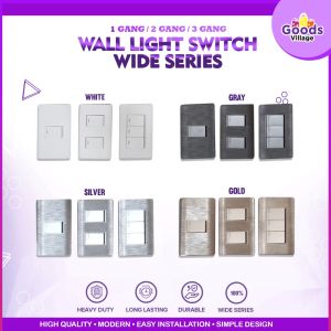Premium Wall Switches 123 Gang / Standard / Gray / Silver / Gold / Heavy Duty / Original By Goods Village