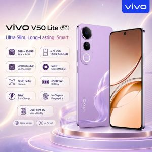 vivo | NEW vivo V50 Lite 5G Phone 8GB+256GB 6.77 120Hz AMOLED 6500mAh BlueVolt Battery 90W FlashCharge 50MP Sony Camera IP65