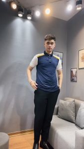 Áo polo nam nữ P010 - P014 - 98WEAR - áo thun nam thời trang phối màu thấm hút mồ hôi