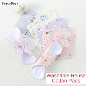 ผ้าอนามัยแบบซักได้และนํากลับมาใช้ใหม่ได้5ชิ้นผ้าอนามัยสําหรับเด็กหญิงผ้าอนามัยผ้าฝ้ายบริสุทธิ์ระบายอากาศแผ่นรองซับน้ําป้องกันอาการแพ้ [BettyBear]