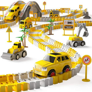 460Pcs Mainan Track Elektrik Anak Set DIY City Konstruksi Truck Menyenangkan Mobil Perakitan Mainan Mainan Mobil Lintasan Teknik Listrik Set DIY Set Mainan Mobil Teknik Konstruksi Mainan Pendidikan Perakitan Mobil Yang Menyenangkan