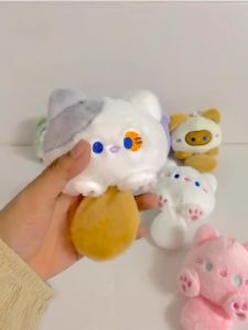 Ready Stock Kawaii Cat Keychain Italian Design Plush Bag Car Pendant Keychain DIY Trinket Kids Stuffed Animal Toys MY
