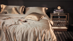 Abraca Dabra Luxury satin Fitted Sheet kit 4 in 1 Satin Soft Silk Solid Quilt Cover Set with Zipper 100% Quality Cool Feeling Super single / Queen / King Size