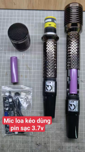 Mic Loa Kéo Dùng Pin Sạc - Tiện Dụng -Sang Trọng - Nhẹ Hơi - Âm Tiếng - ít Hú Rít