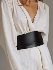 Womens PU Fashion Belt Womens Bust-Shaping Belt Black Wide Belt Womens Belt Everyday Wear Accessories