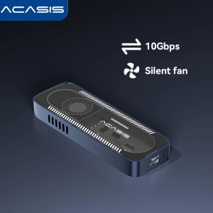 ACASIS 10Gbps USB C NVME SSD Enclosure with Cooling Fan for M.2 2280 SSD Supports 2260/2242/2230 USB 3.2 Gen 2 Tool-Free