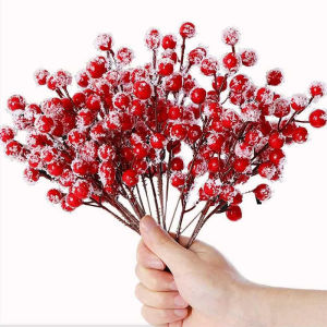 10/20Pcs Artificial Bery Branch Holly Berry Stem Christmas Tree Decoration for Home Deco Ornaments DIY Gifts Wreath Accessories