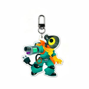 Bandai | for Popular New Game Clean Crew Peripheral Ranger Blaster Zoomer Lobber Buddy Acrylic Keychain Ornament Backpack Pendant Gift