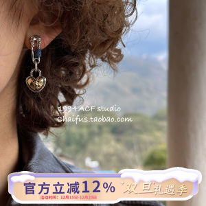 Creative Korean Japanese Heart Shaped Back Stitch Design Earrings Sweet Cool Fashion Jewelry Alloy Silver Gold Plated Ear Studs