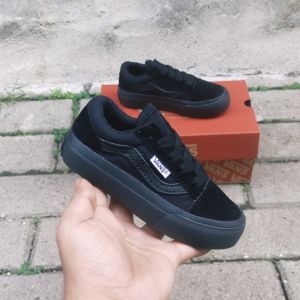 Sepatu Sekolah Anak Laki Laki Perempuan Hitam Polos Sepatu Vans1 Anak Sekolah Full Black Sepatu Sekolah Anak SD TK PAUD SMP Terlaris