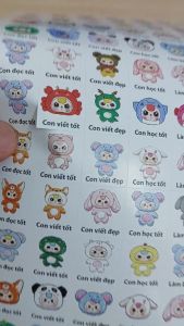 Sticker khen chữ BABY THREE 40k 5 tờ A4 - Mã A464-5