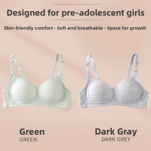miiow | Cat Girl Teenage Underwear Fixed Cup Bra For Middle And High School Students 14-18 Years Old Developmental Stage Three-quarter Cup V-neck