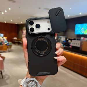 Luxury Armor Magnetic For Magsafe Stand Case For iPhone 17 14 Plus 16e 15 13 11 12 Pro Max Air Camera Protection Holder Cover