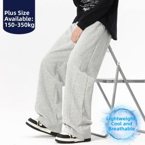 BINHANG | Summer Light Big Size Mens Sweatpants Slim Breathable Loose Straight Cut