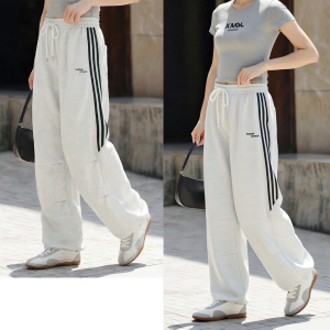 Breathable Loose Casual Pants With Stripe Tapes