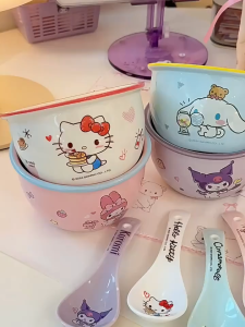 [CHÍNH HÃNG] Thìa Sứ Sanrio– Thìa Ăn Dễ Thương Hello Kitty Kuromi My Melody Thìa Súp Thìa Decor Cao Cấp Quà Tặng