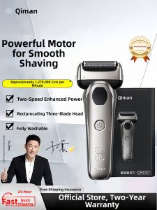 Qiman | Quick Charge High Power Electric Shaver for Tough Beards Men Reciprocating