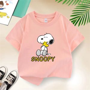 Bandai | Stylish Peanuts Snoopy Chick Party Kids T-Shirts Round Neck 100% Cotton T Shirts Cute Short Sleeve Tee Shirt Unique Clothes