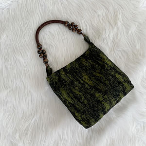 New 2024 Chinese Style Underarm Bag Handbag Single Shoulder Bag for Women in Moss Green Artistic And Trendy Ladies Purse