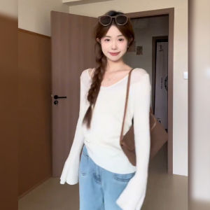 BINKAFENNY | White Ice Silk Knitted Top Womens Summer Lightweight Sleeveless Transparent Design Sensation Sunshade Cover Up Top