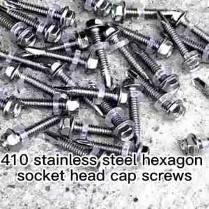 100Pcs 410 Stainless Steel Self-Drilling TEK Screws #12 Hex Head Self-Drilling Screws for Metal