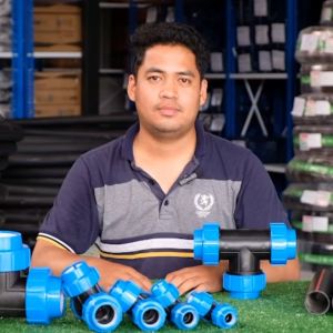 [3D Printed] ข้อต่อ 3 ทางพีอี PE ขนาด 40x40x40 mm