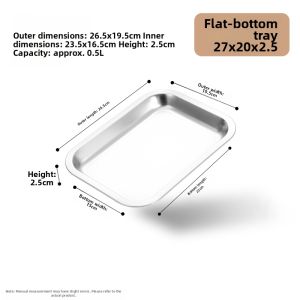 Golden Key | Rectangular Stainless Steel Serving Tray for Grilling Steaming and Fast Food