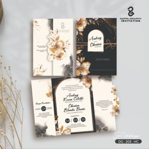 Undangan Pernikahan DG.HC Series Tema Bunga | Minimal 50 Pcs | Bonus Video Undangan Plastik Label Dan Thanks Card