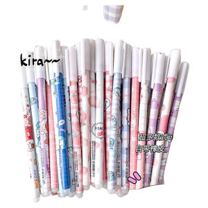 3-Pack Erasable Practice Writing Neutral Pen Crystal Blue Ink Quick-Dry Roll-On Plastic Body Simple Style Business Supplies