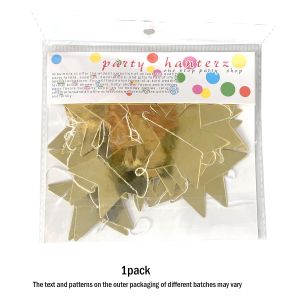 Gold Glitter Star Garland Banner - 130ft Christmas Party Decor Wedding Homecoming Classroom Halloween Birthday Celebration