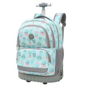 Large Capacity Detachable Wheel Waterproof Backpack with Pull Rod for Girls Primary And Middle School Students Stair Climbing Dual Purpose