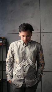 Dgm kemeja batik pria lengan panjang premium 2041