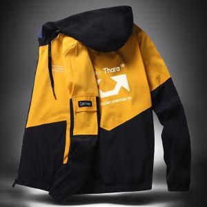 ROMON | Romon Hooded Jacket Mens Spring Autumn New Style Youth Sportswear Windproof Casual Outerwear Standard Fit Antibacterial