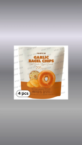 Everyone’s Table Garlic Bagel Chips – 4 Pack (60g) | Crispy Korean Garlic Snack Baked Bagel Chips 100% Original Korean Snack