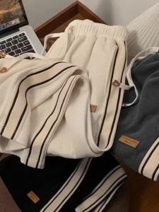 Quần Nhung Kẻ Kẻ Sọc Thể Thao Rộng Rãi Quần Dài Ống Đứng Quần Nỉ Dày Quần Dài Thường Ngày Quần Dài Mùa Thu Quần Dài Thoải Mái