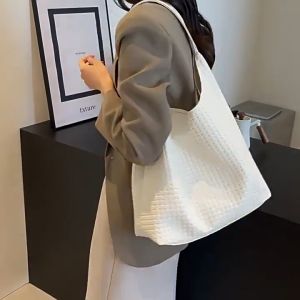 Casual Retro Style Simple Design Bag Large Capacity Tote Bag All-match 编织复古包