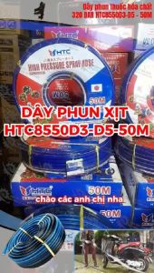 ỐNG DÂY XỊT THUỐC SÂU 8.5MM 3 LỚP CUỘN 50M 320 BAR DÙNG PHUN THUỐC DÂY XỊT RỬA XE ÁP LỰC CAO HIỆU HTC HTC8550D3