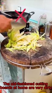 Kitchen Cutting Board Standing Chopping Board Emerald Antibacterial Mildew Proof Plastic Round Vegetable Cutting Board Papan Pemotong 31cm 37cm切菜板