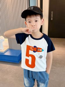 Áo Thun Cotton in Hình Khủng Long Tay Ngắn Mùa Hè Cho Bé Trai Trẻ Em Thường Ngày Thoải Mái Thoáng Khí Dễ Mặc