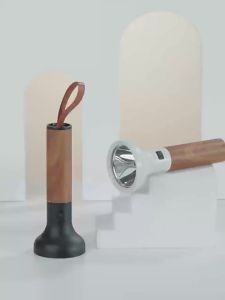 ESMARTER | Outdoor Waterproof Camping Lamp Powerful LED Strong Light Flashlight Torch with Imitation Wood Grain Built-in Battery