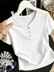 HUAXUNRAN | New V-neck Mom Fashion T-shirt